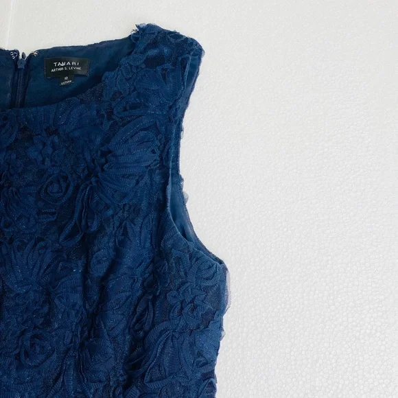 Tahari Scoop Neck Embroidered Sheath Dress - Picture 8 of 8